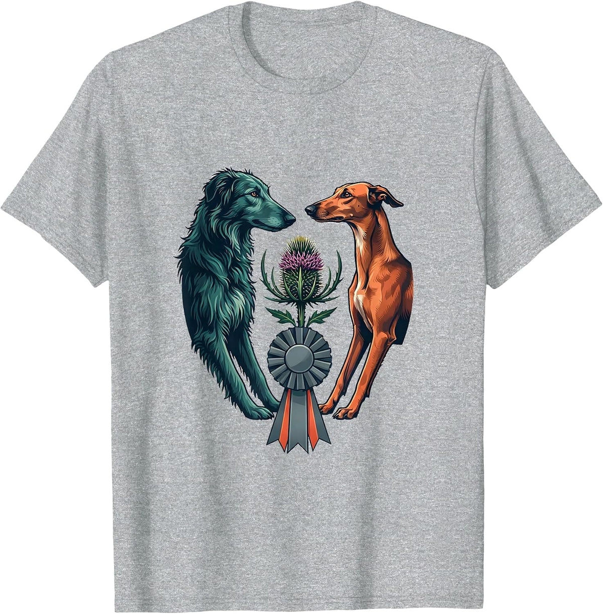 Men's Irish Wolfhound Scottish Deerhound Heritage Pride Pair T-Shirt - Heather Grey