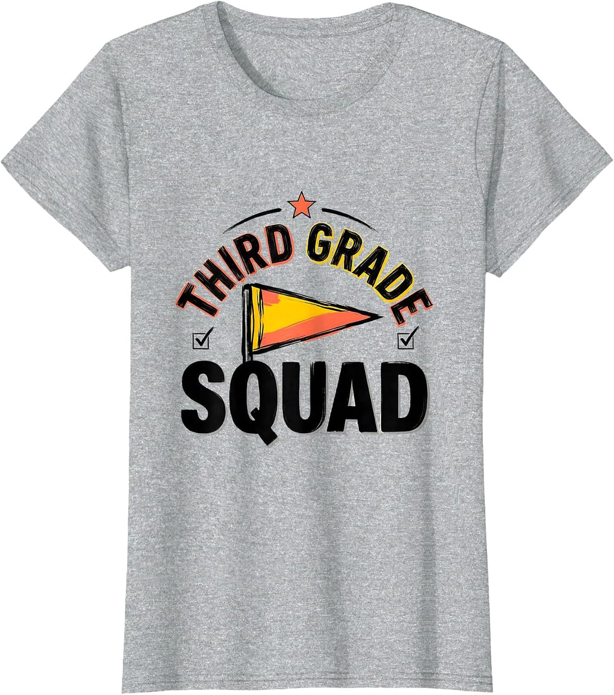Third Grade Squad Sign Painter Showcard Back To School Team T-Shirt - Heather Grey