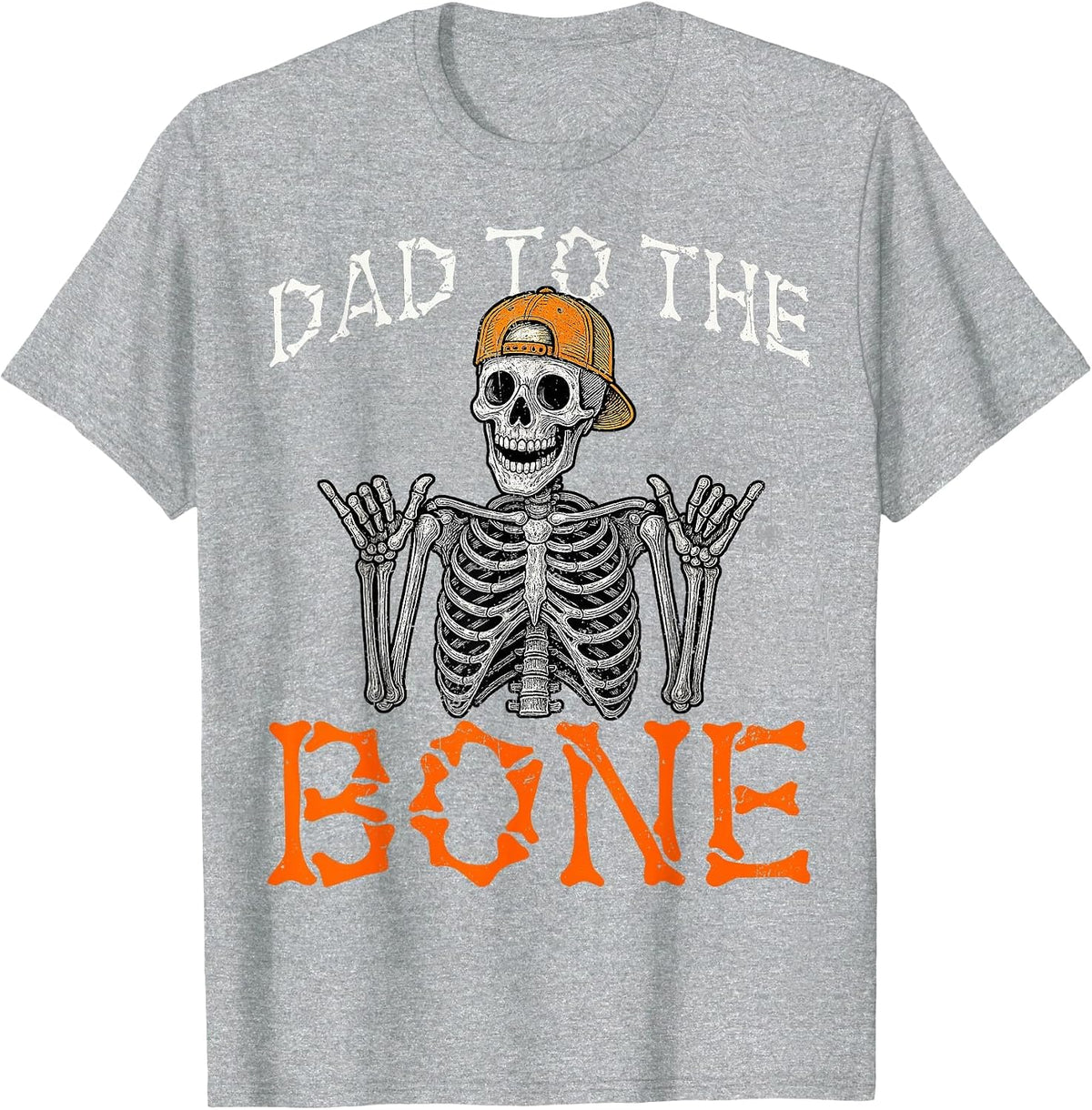 Funny Rock Dad to The Bone Skeleton Halloween Costumes Men T-Shirt - Heather Grey