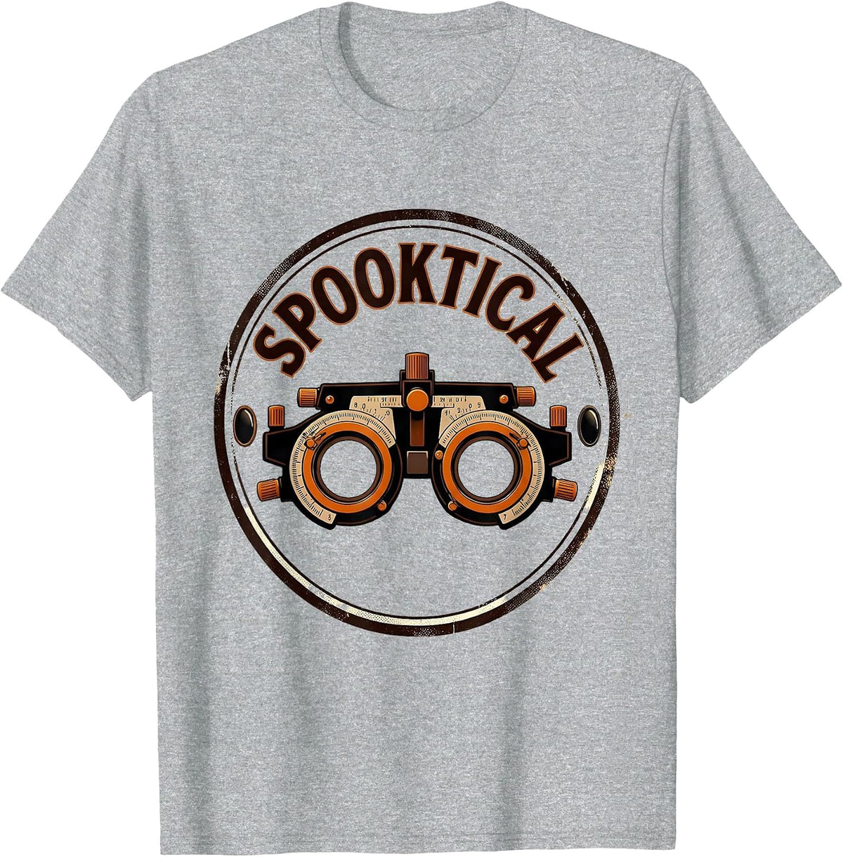 Men's Spooktical Halloween Optometrist Eye Doctor Humor T-Shirt - Heather Grey