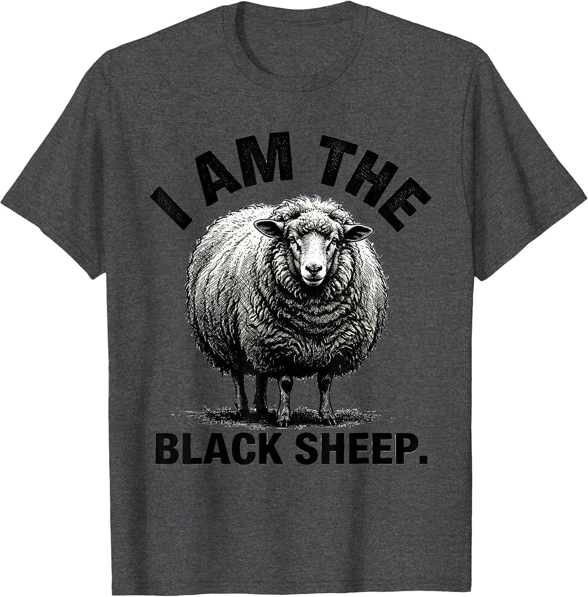I Am The Black Sheep Funny Faith Outsider Identity T-Shirt - Dark Heather Grey