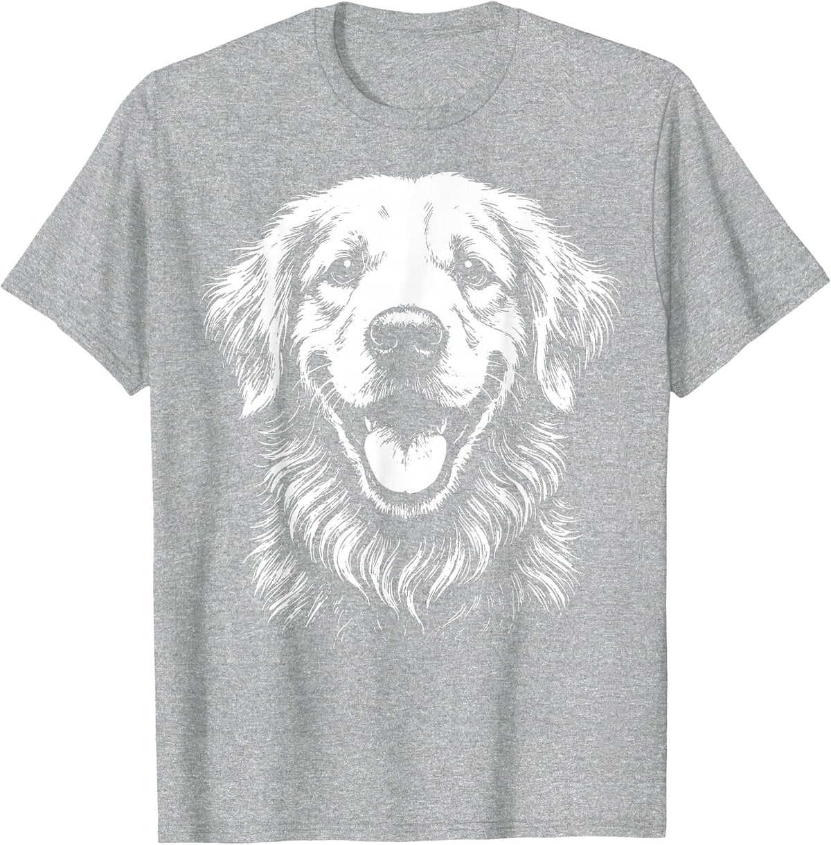 Golden Retriever Illustration T-Shirt - Heather Grey
