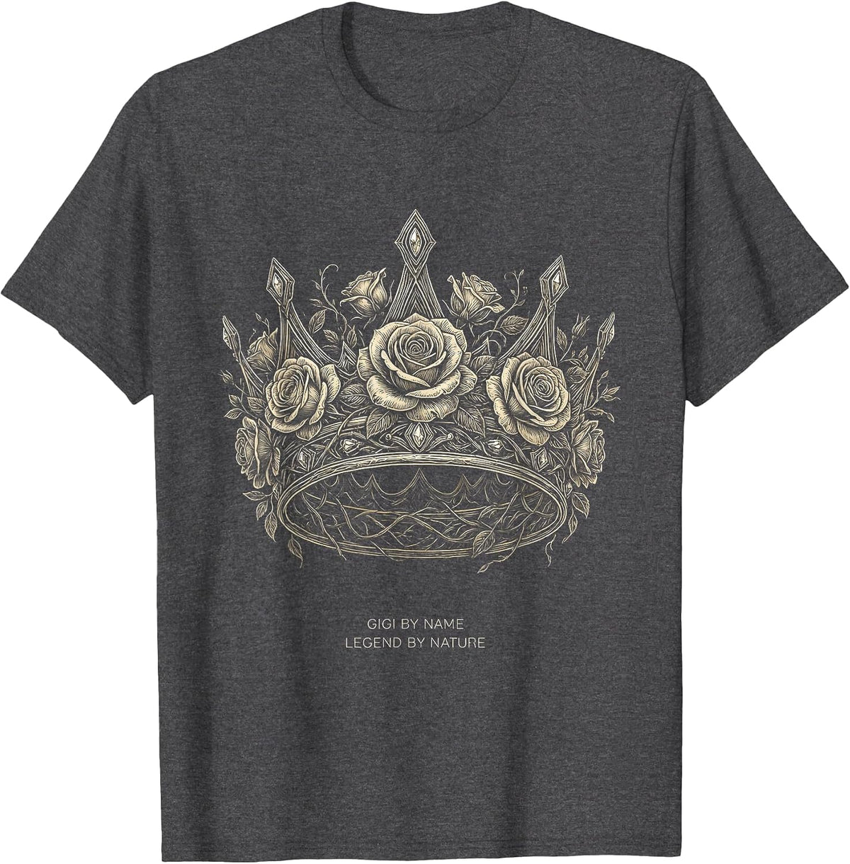 Gigi By Name Legend By Nature Gift Design T-Shirt - Dark Heather Grey