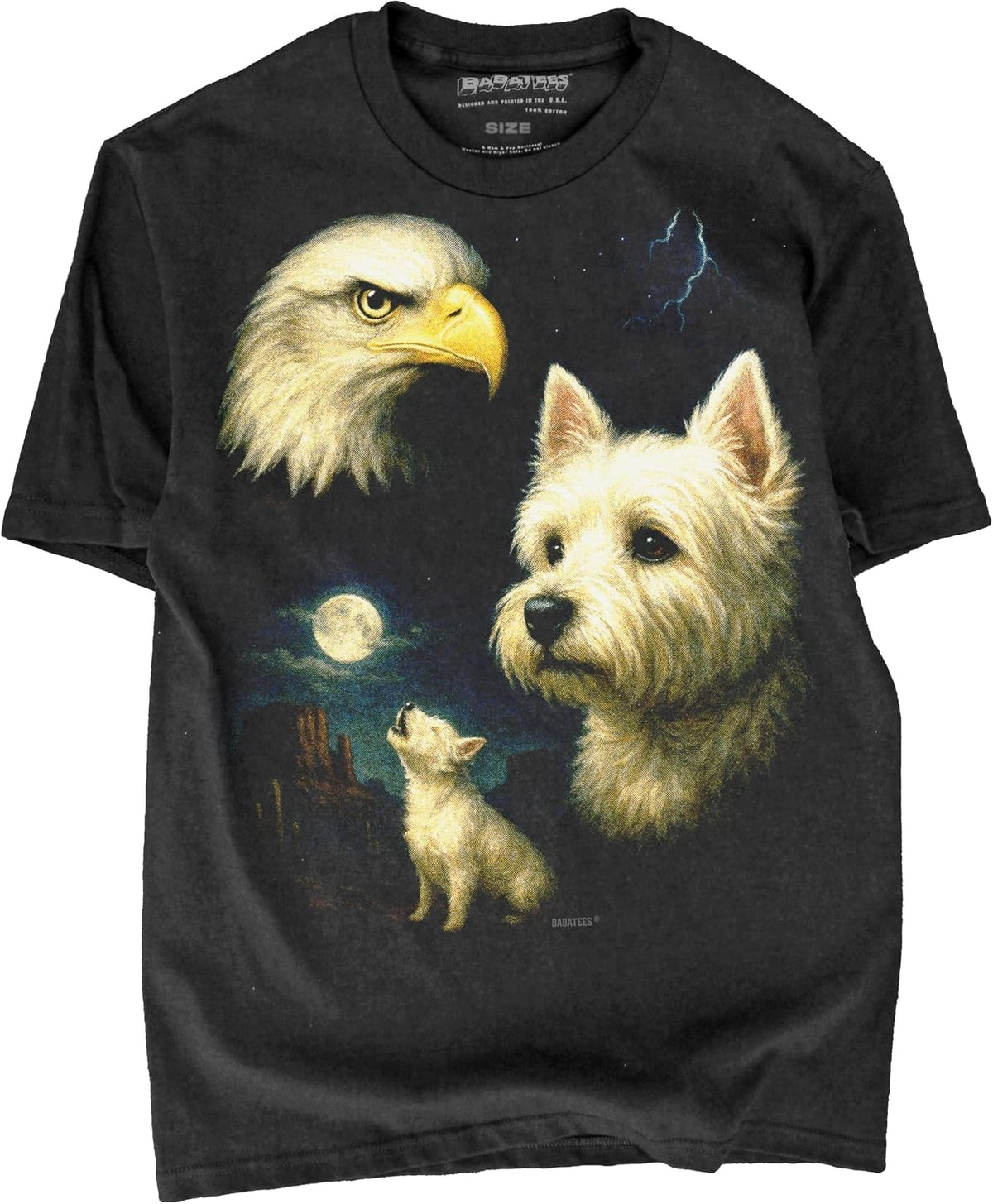Majestic Dog Artwork Premium Black T-Shirt for Men & Women - West Highland White Terrier