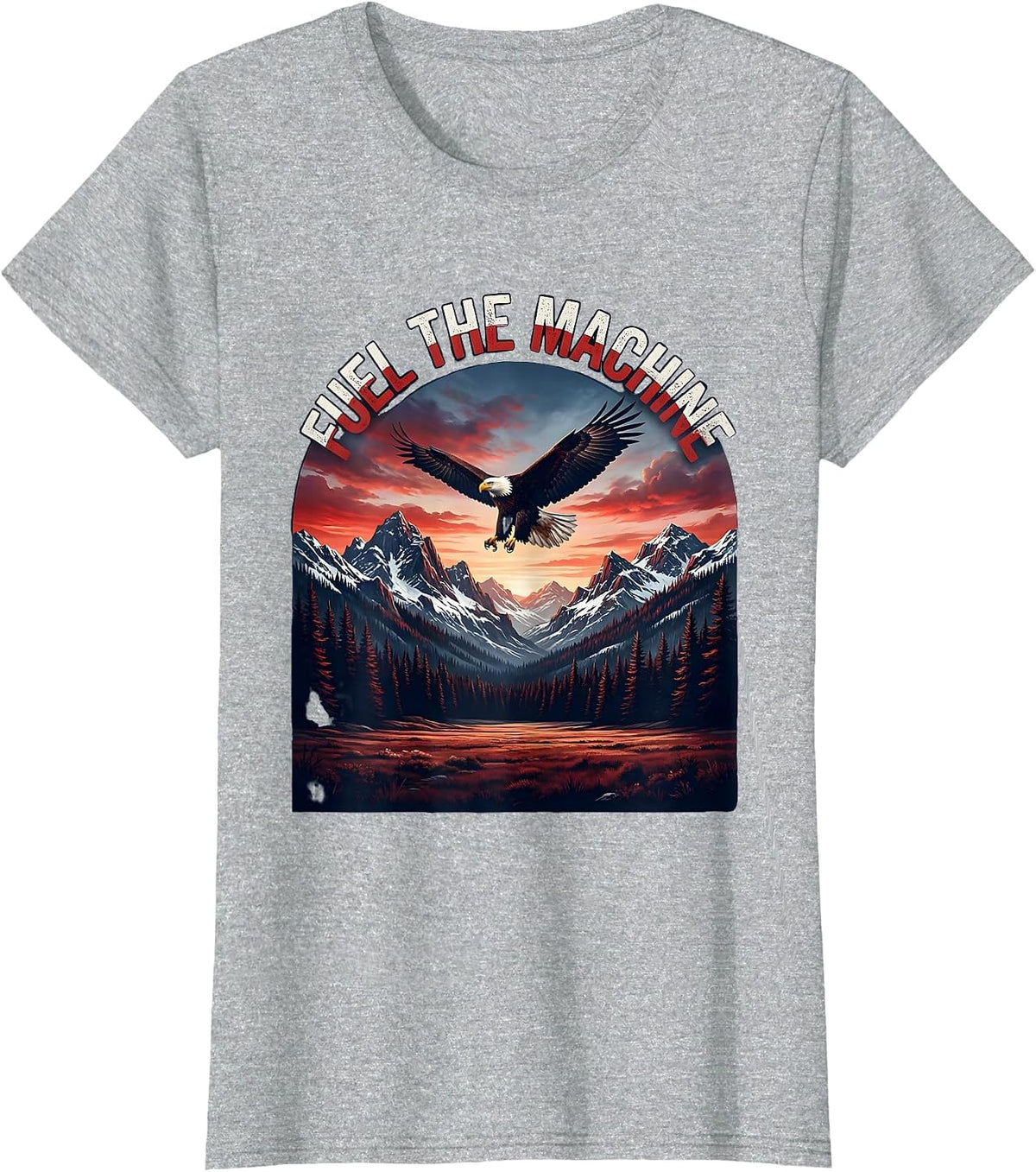 Women's Fuel the Machine Pit Crew Racing Design T-Shirt - Heather Grey