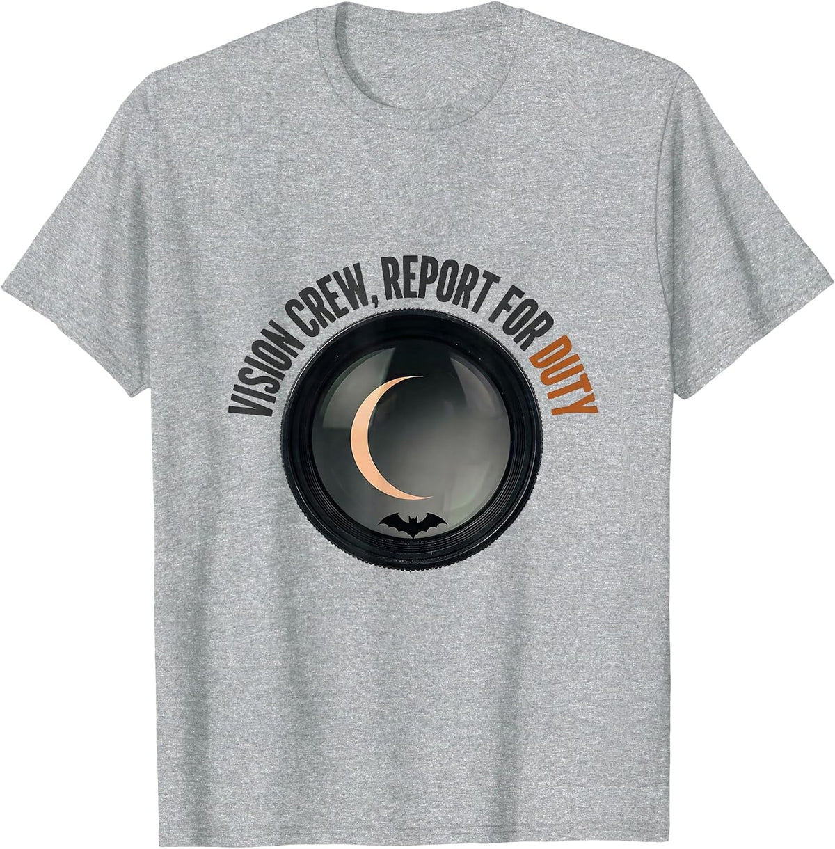 Men's Vision Crew Report for Duty Minimalist Halloween Optometrist T-Shirt - Heather Grey