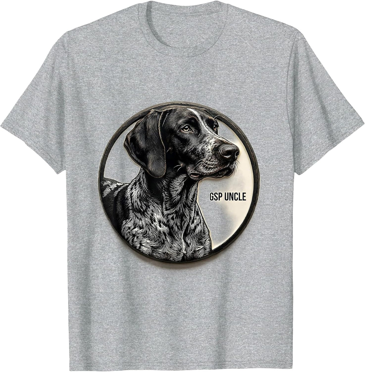 Men's GSP Uncle Vintage German Shorthaired Pointer Dog Lover T-Shirt - Heather Grey