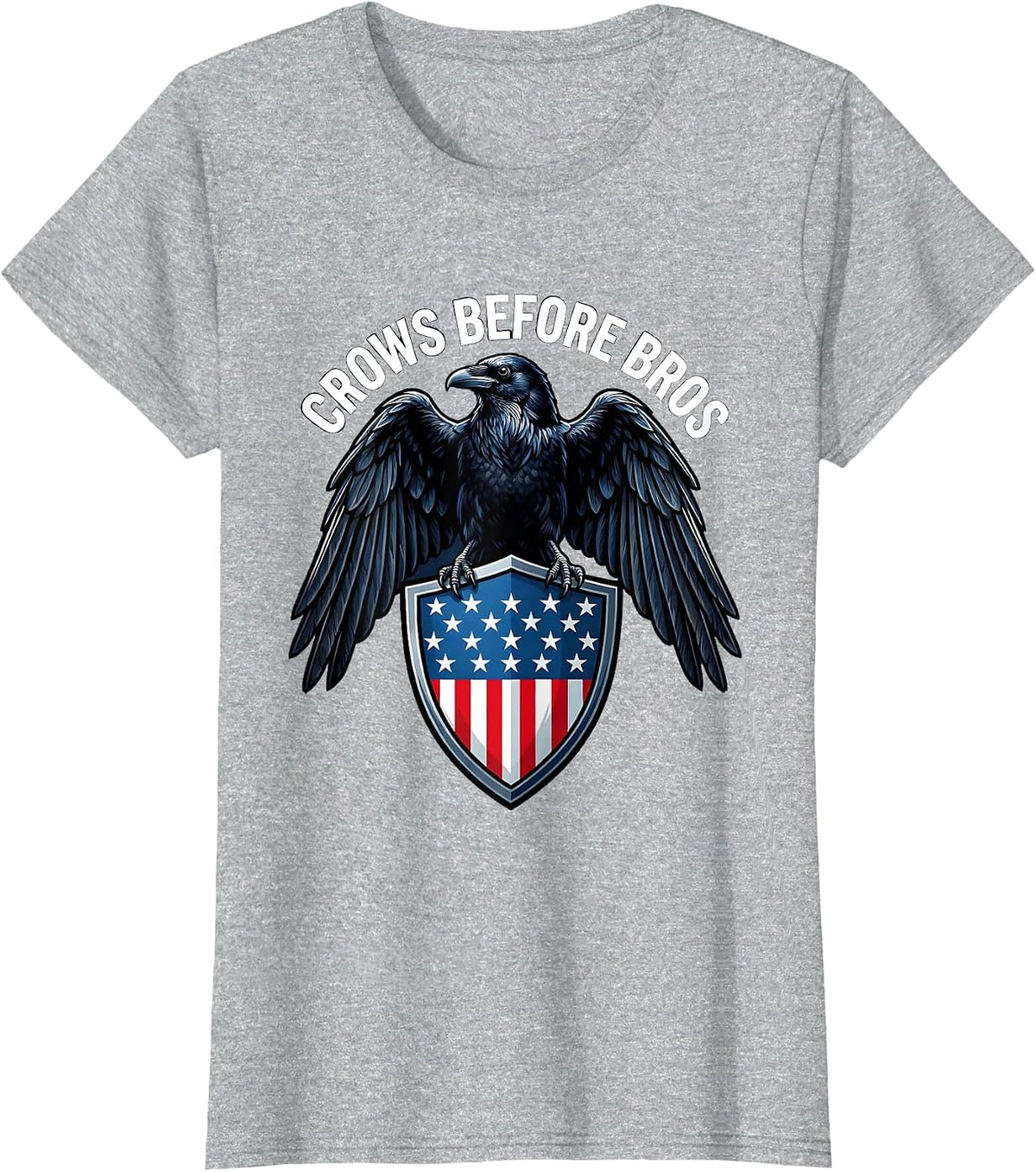 Women's Crows Before Bros Funny Crow Loyalty Design T-Shirt - Heather Grey
