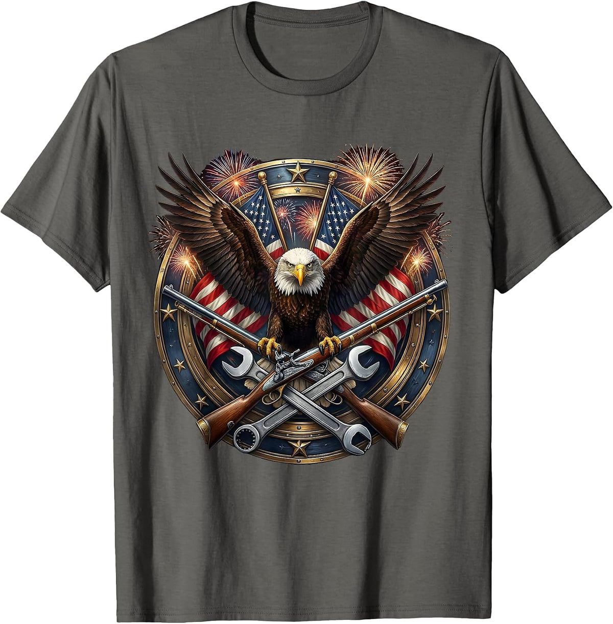 Valley Forge Automotive Musket and Wrench Graphic T-Shirt - Asphalt Grey
