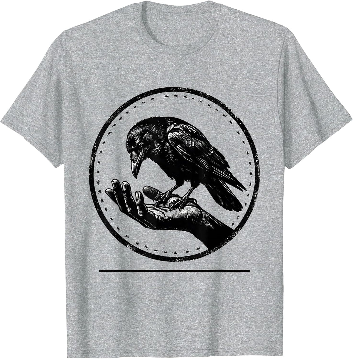 Men's Crow Raven Gothic Silhouette Bird Lover Humor T-Shirt - Heather Grey