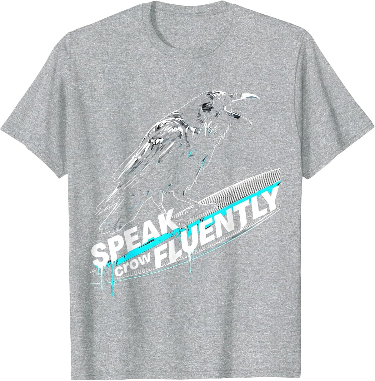 Men's Speak Crow Fluently Funny Bird Lover Design T-Shirt - Heather Grey
