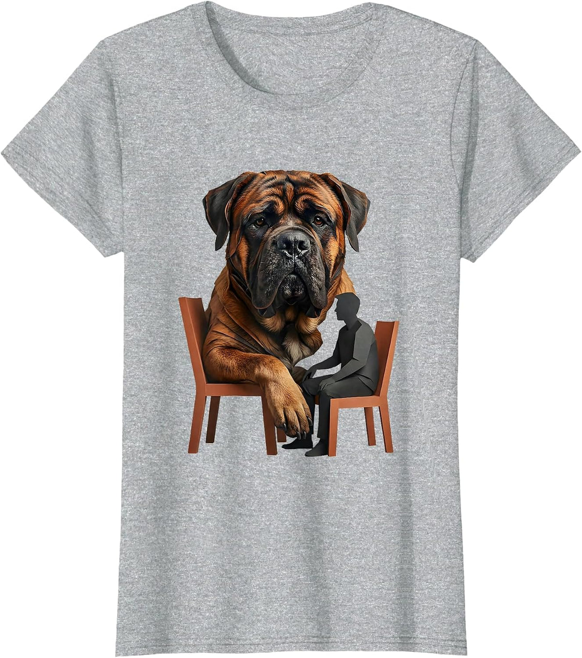 Cane Corso Paper Cutout Dog Owner Pride Illustration T-Shirt - Heather Grey