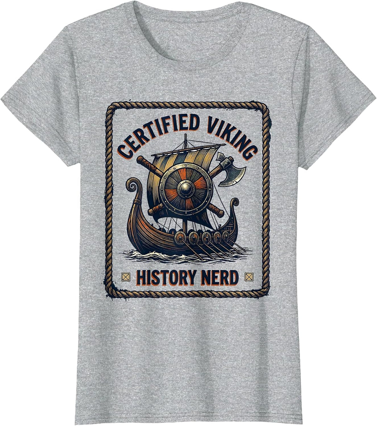 Women's Certified Viking History Nerd Funny History Teacher T-Shirt - Heather Grey