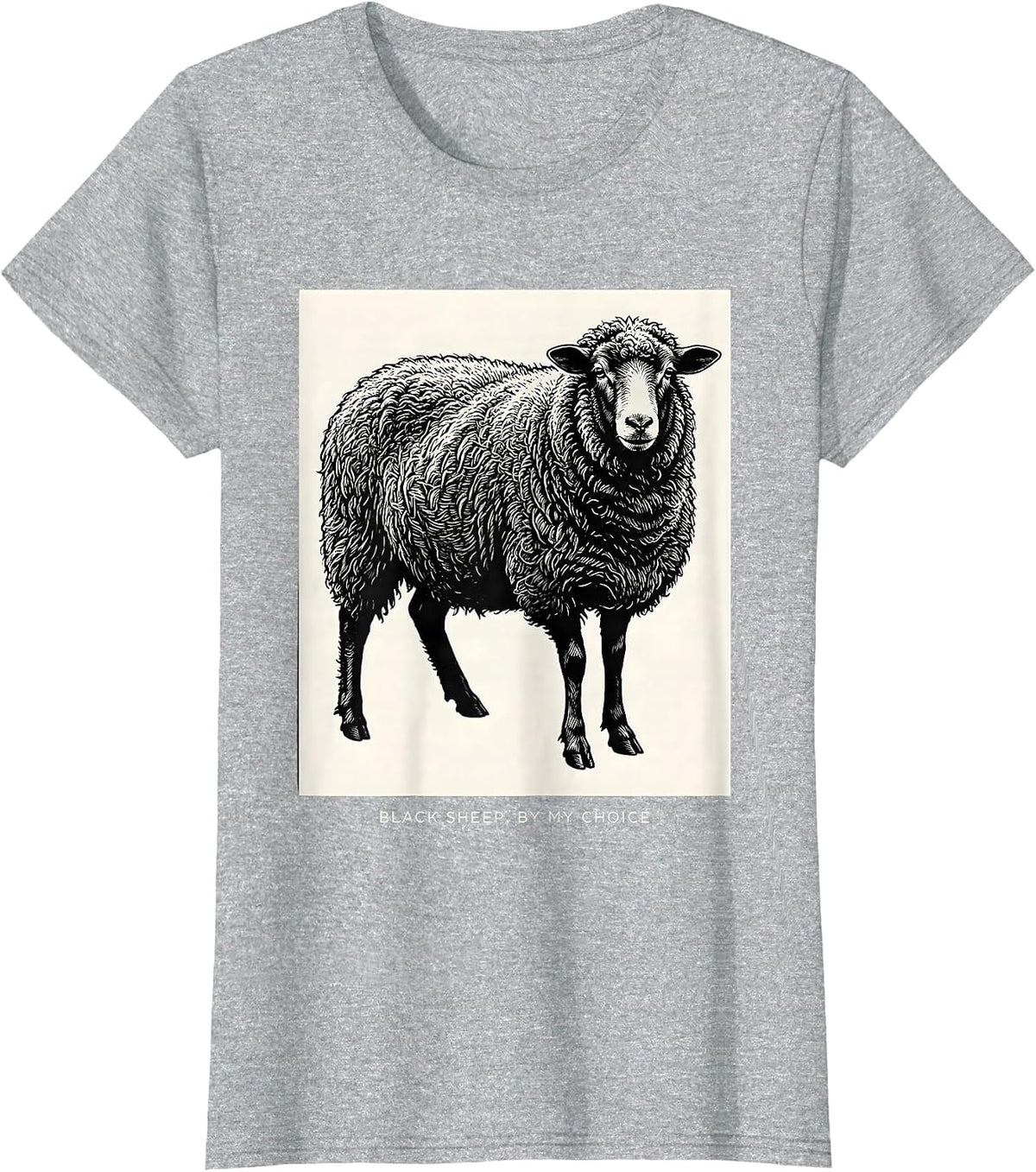 Black Sheep By My Choice Funny Outsider Identity Humor T-Shirt - Heather Grey