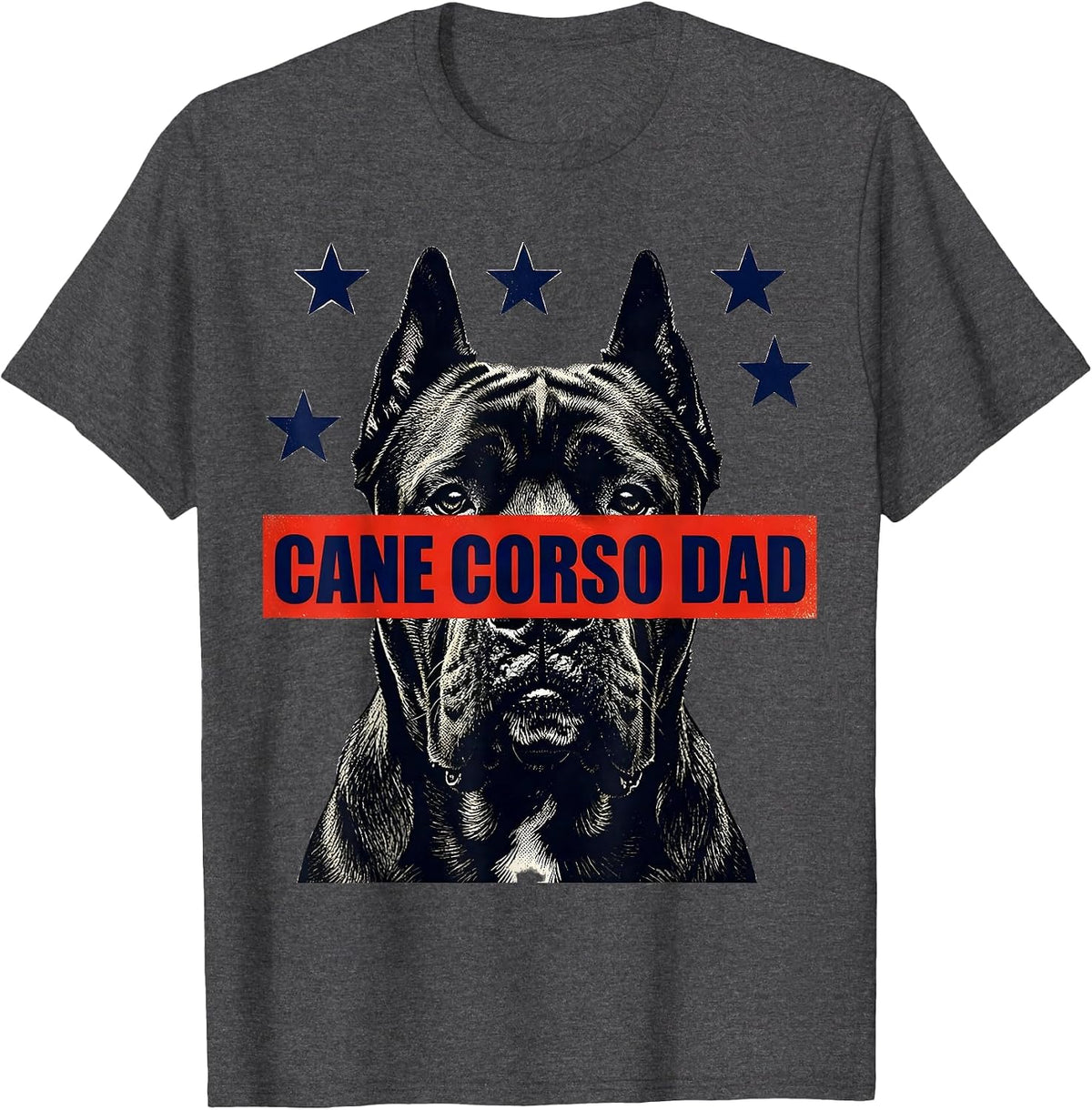 Cane Corso Dad Patriotic Dog Breed Pride 4th Of July T-Shirt - Dark Heather Grey