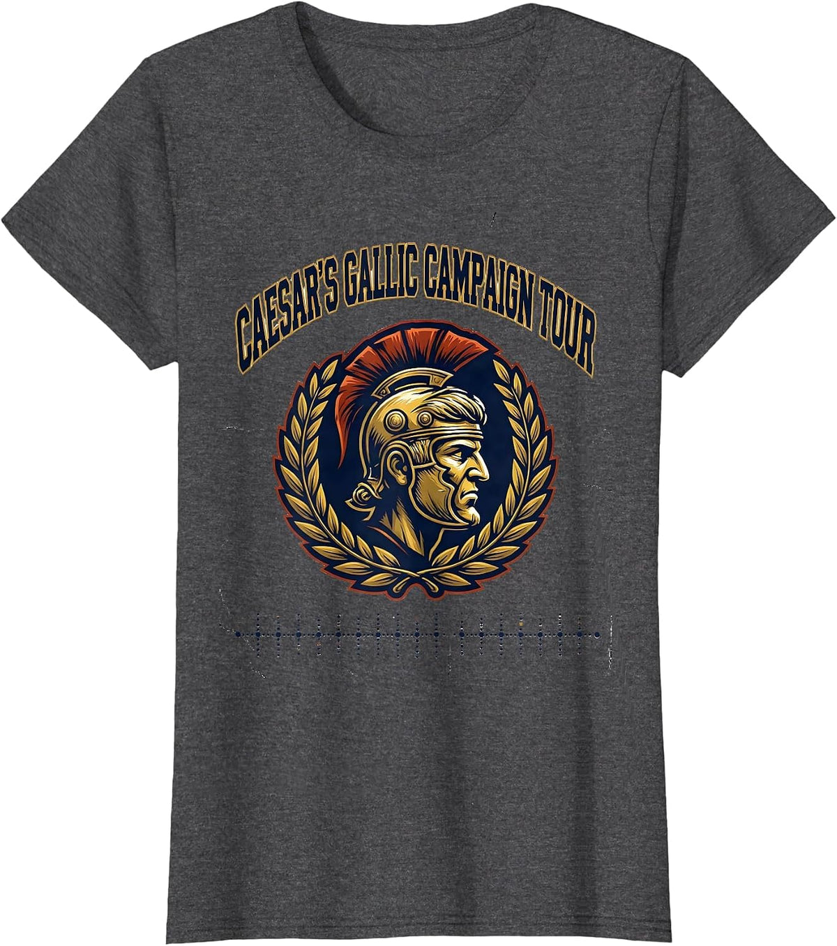 Women's Caesar's Gallic Campaign Tour Funny History Teacher History T-Shirt - Dark Heather Grey