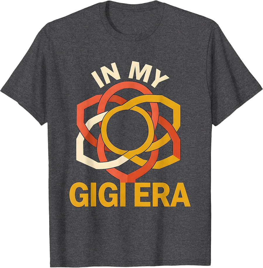 Men's In My Gigi Era Retro Groovy Family Role Humor Mothers Day T-Shirt - Dark Heather Grey