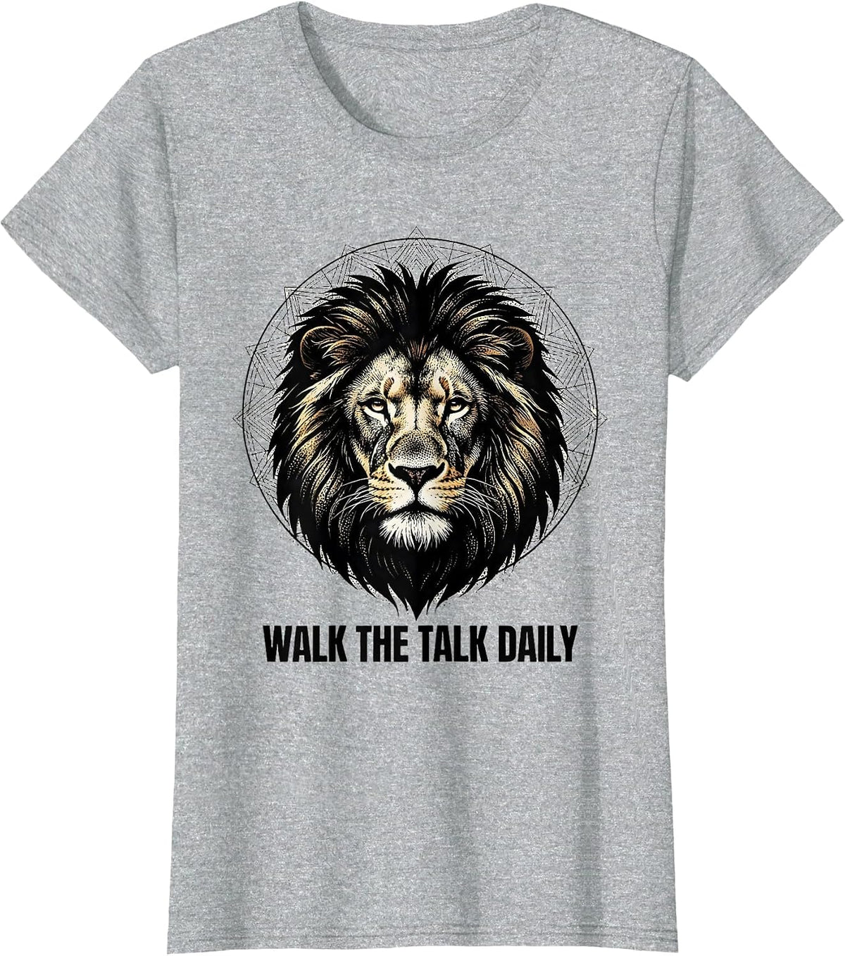 Walk the Talk Daily Motivational Design T-Shirt - Heather Grey