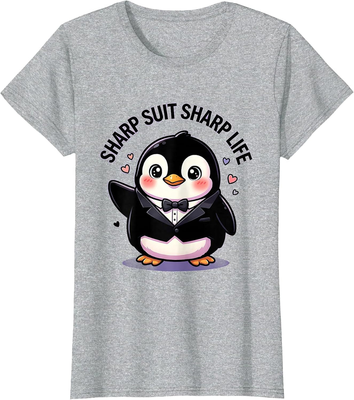 Sharp Suit Sharp Life Tuxedo Graphic Design T-Shirt - Heather Grey