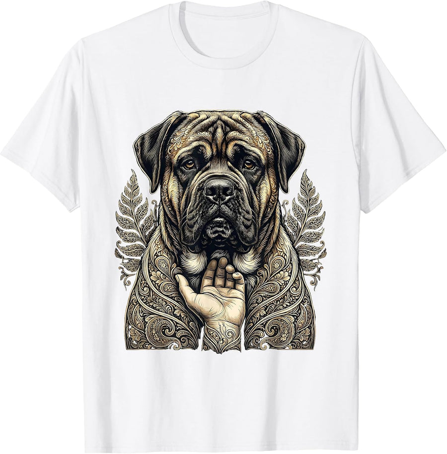 Men's Cane Corso Monochrome Ornamental Dog Lover Gift T-Shirt - White