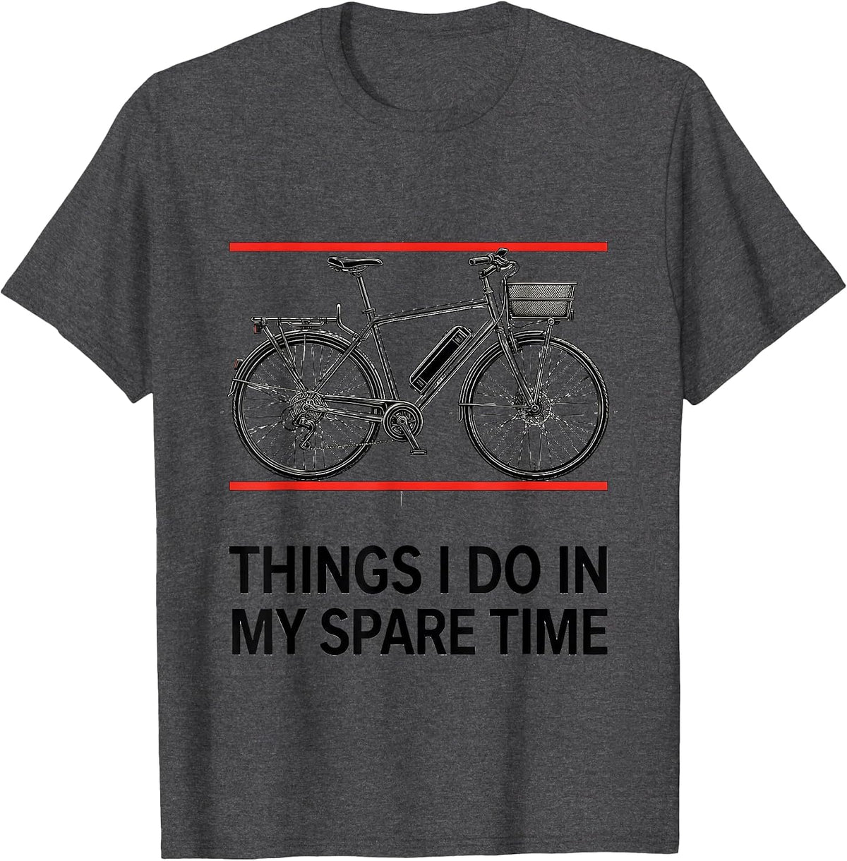 Men's Things I Do In My Spare Time Funny Biker Motorcycle Cycling T-Shirt - Dark Heather Grey
