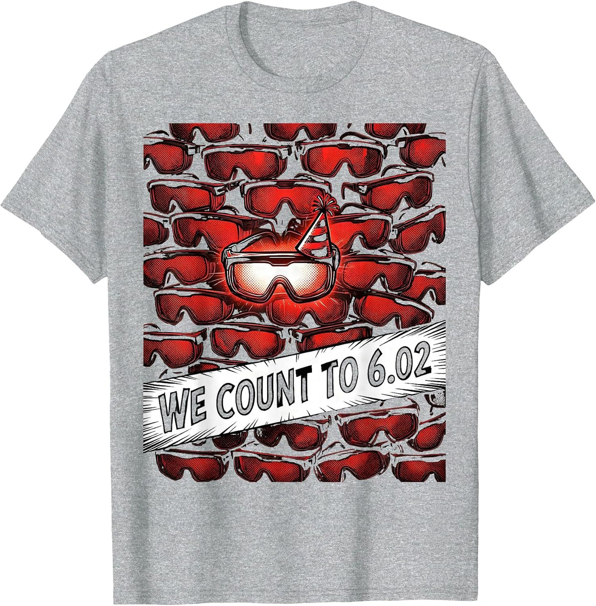 Men's We Count To 6.02 Comic Book Chemistry Teacher Mole Day T-Shirt - Heather Grey