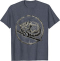 Sleeping Cat with Sword Chill Warrior Graphic T-Shirt - Heather Blue