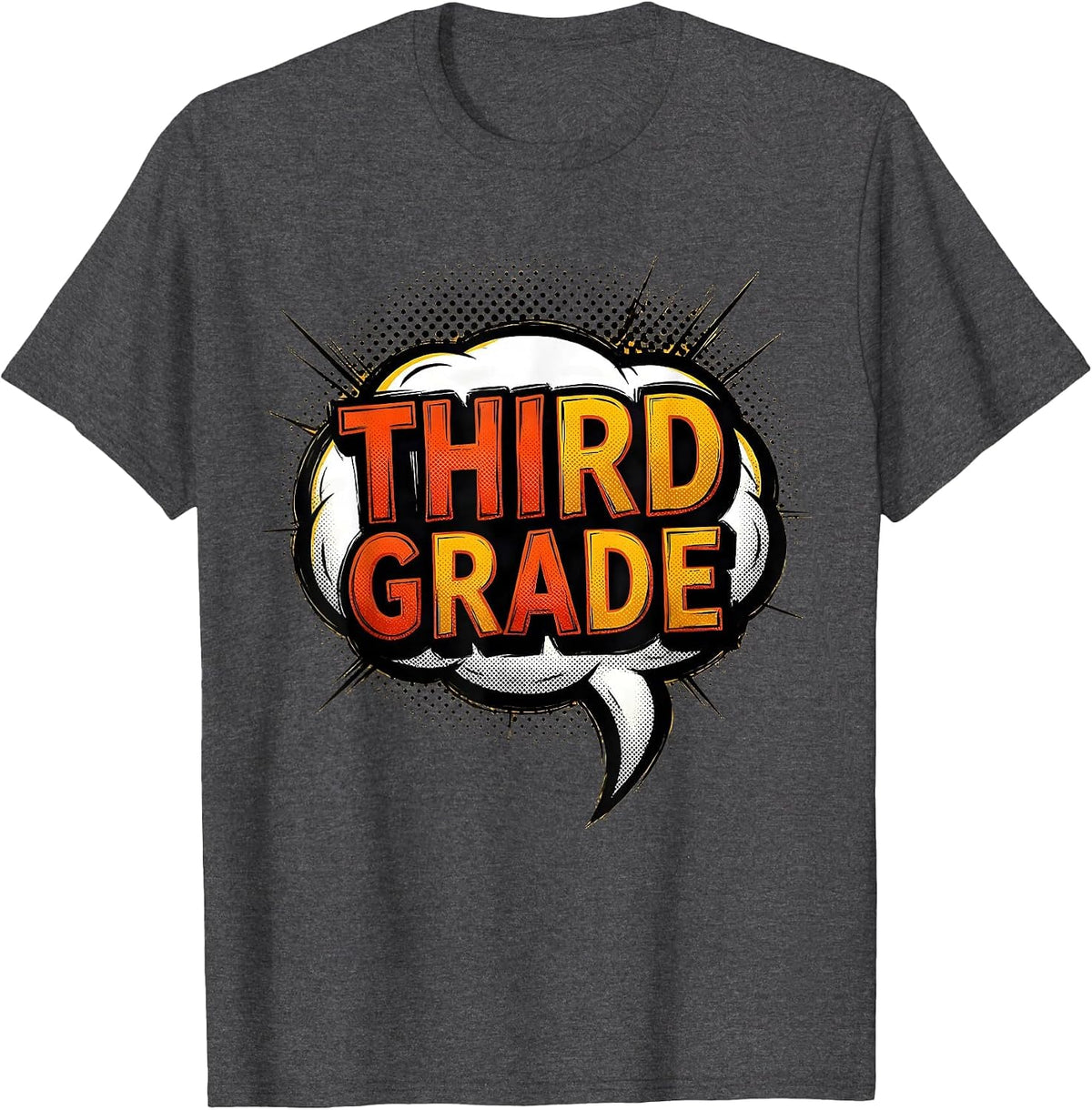 Third Grade Retro Teacher Student Back To School T-Shirt - Dark Heather Grey