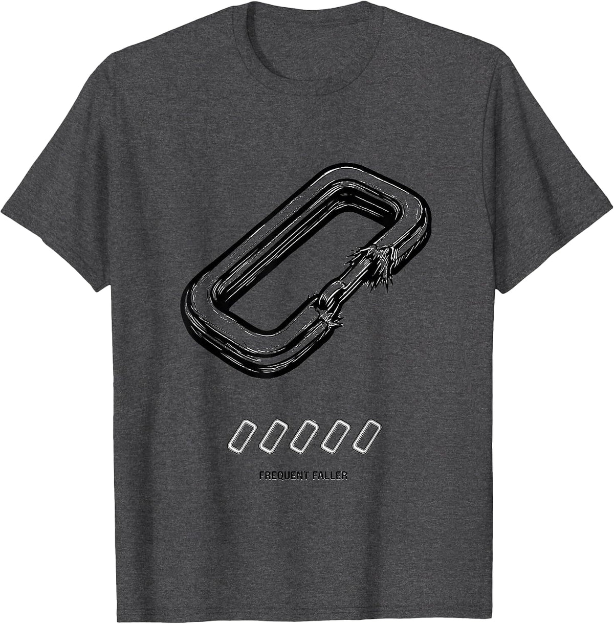Frequent Faller Funny Rock Climbing Bouldering Humor T-Shirt - Dark Heather Grey
