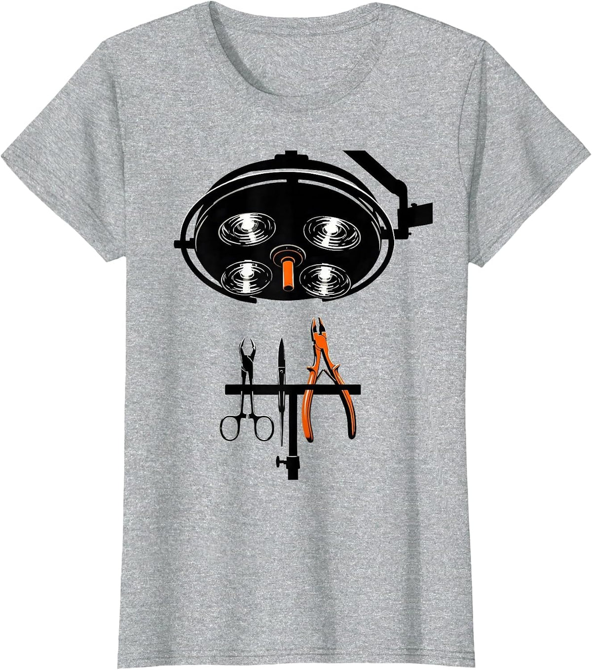 Brutalist Surgical Light Scrub Tech Occupational Pride T-Shirt - Heather Grey