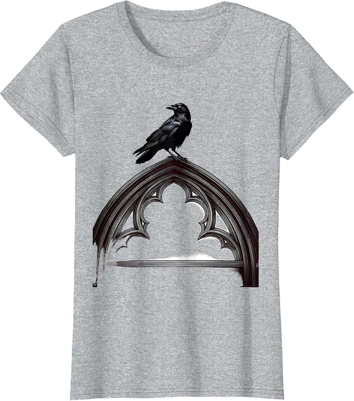 Greetings I Was Sent For You Gothic Crow Dark Humor T-Shirt - Heather Grey