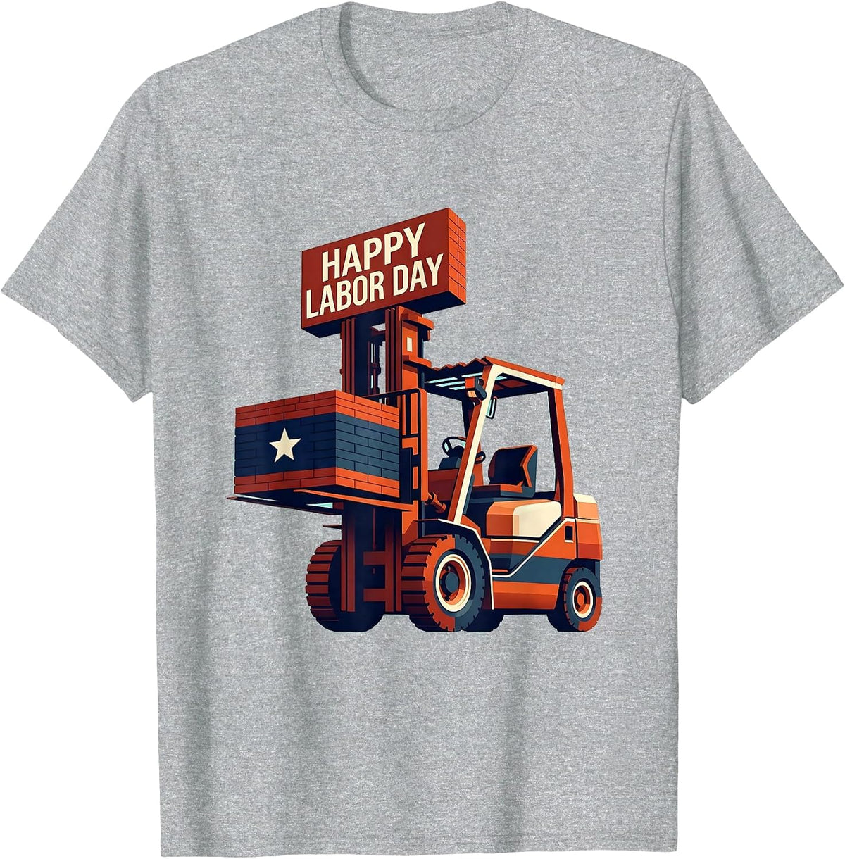 Men's Happy Labor Day Midcentury Modern Patriotic Union Worker T-Shirt - Heather Grey