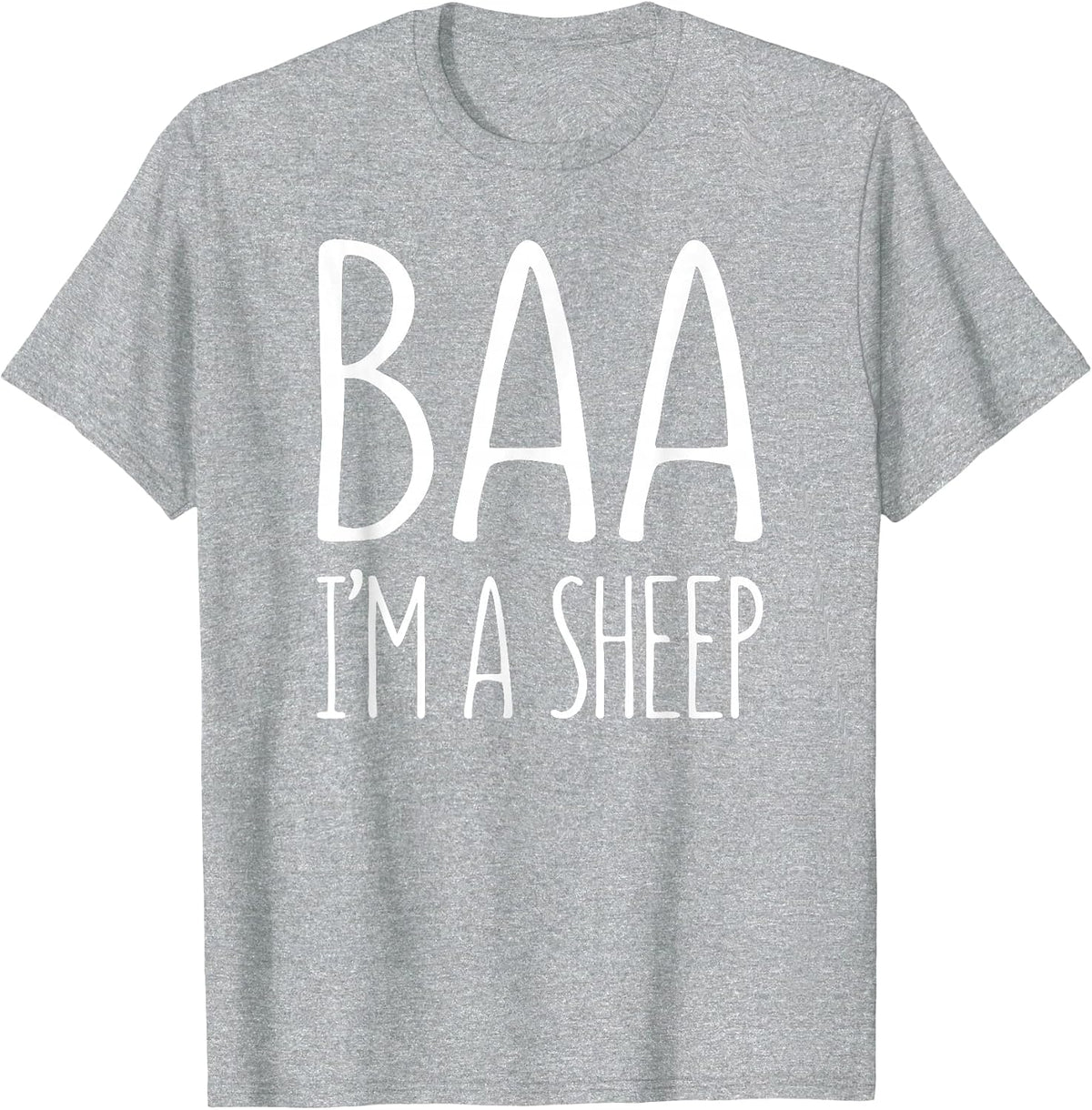 Baa I'm A Sheep Shirt Adult Men Women Kids Sheep Costume T-Shirt - Heather Grey