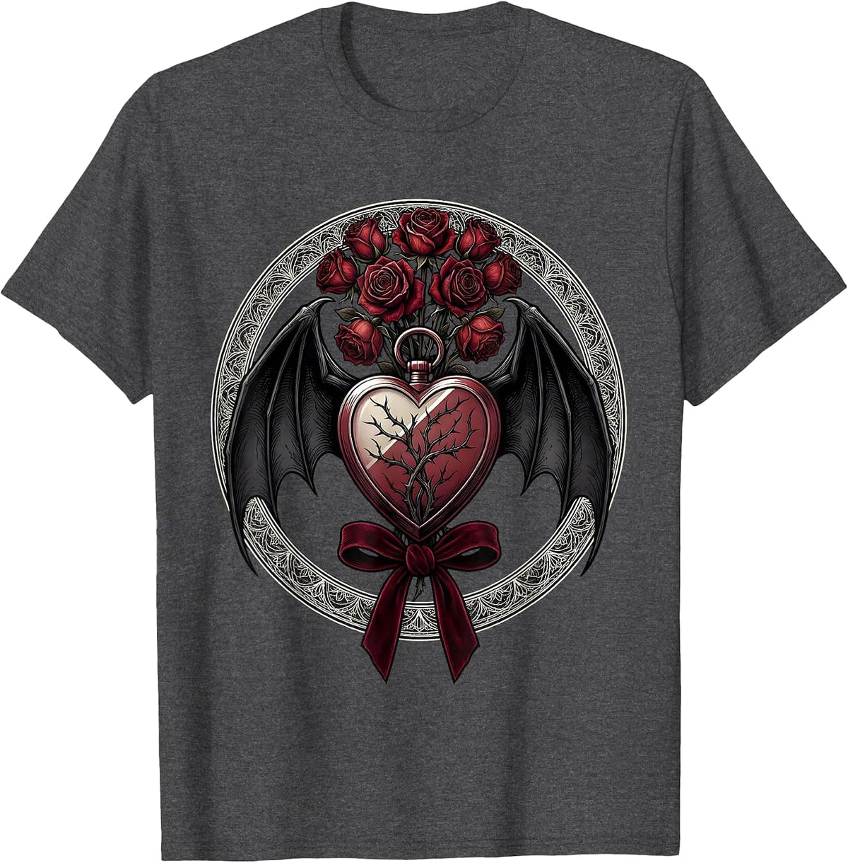 Lone Figure Stormy Sky Emo Dark Art Design T-Shirt - Dark Heather Grey