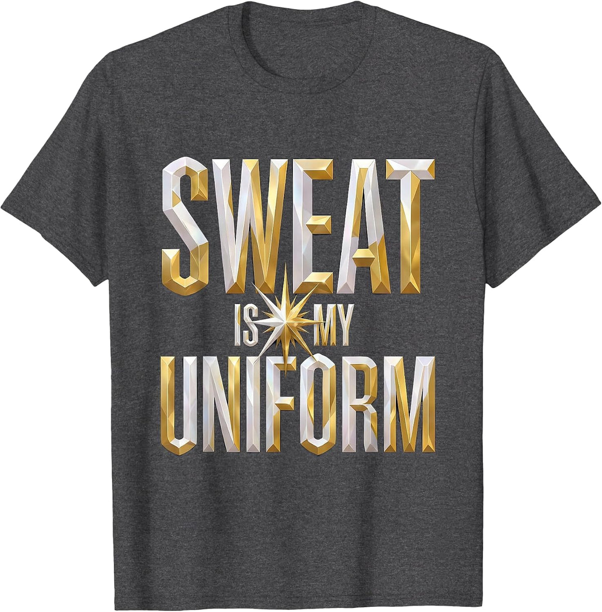 Sweat Is My Uniform Blue Collar Worker Design T-Shirt - Dark Heather Grey