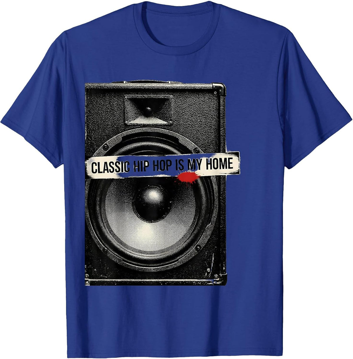 Classic Hip Hop Is My Home Vintage Speaker Cabinet T-Shirt - Royal Blue