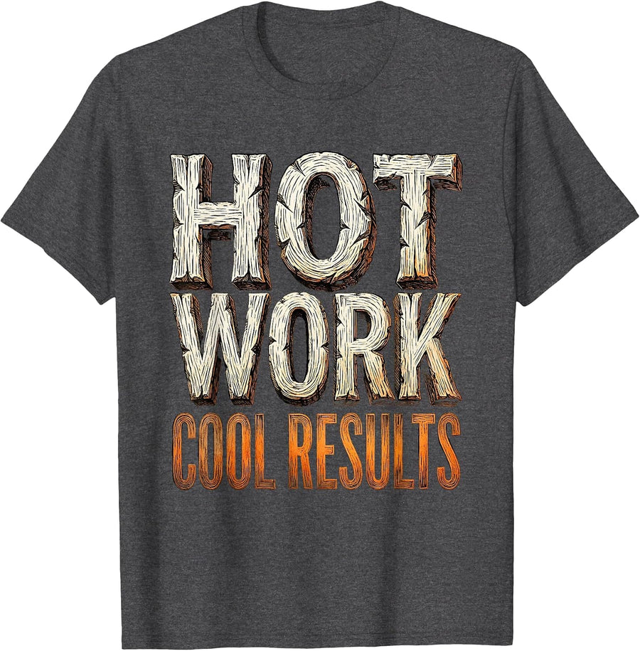 Men's Hot Work Cool Results Welder Graphic Design T-Shirt - Dark Heather Grey