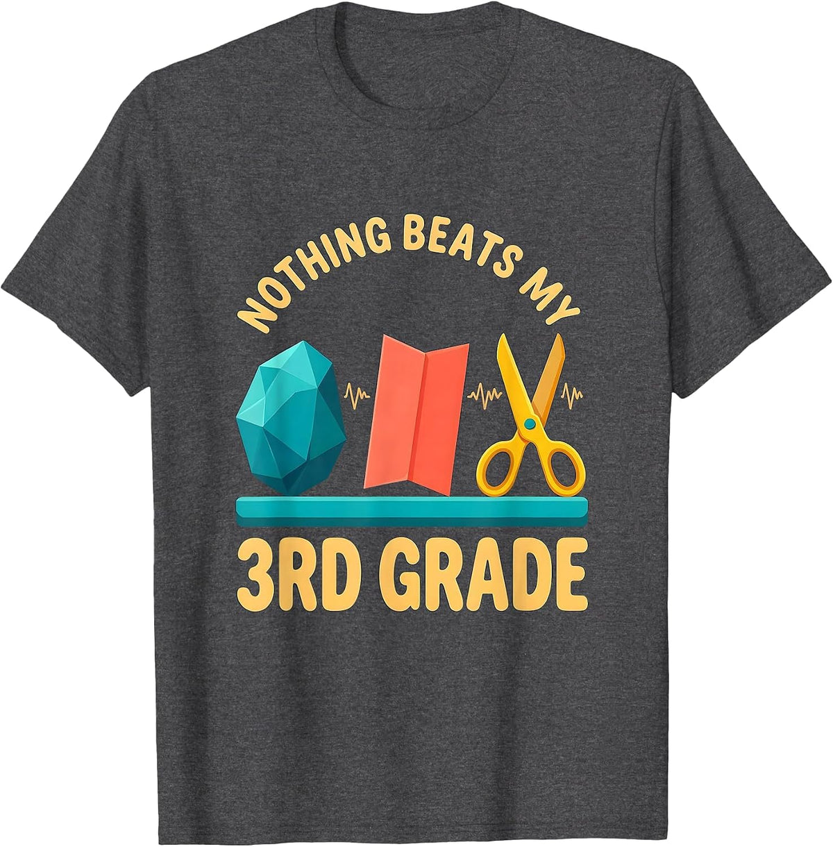 Nothing Beats My 3rd Grade Funny Back to School Book Lover T-Shirt - Dark Heather Grey