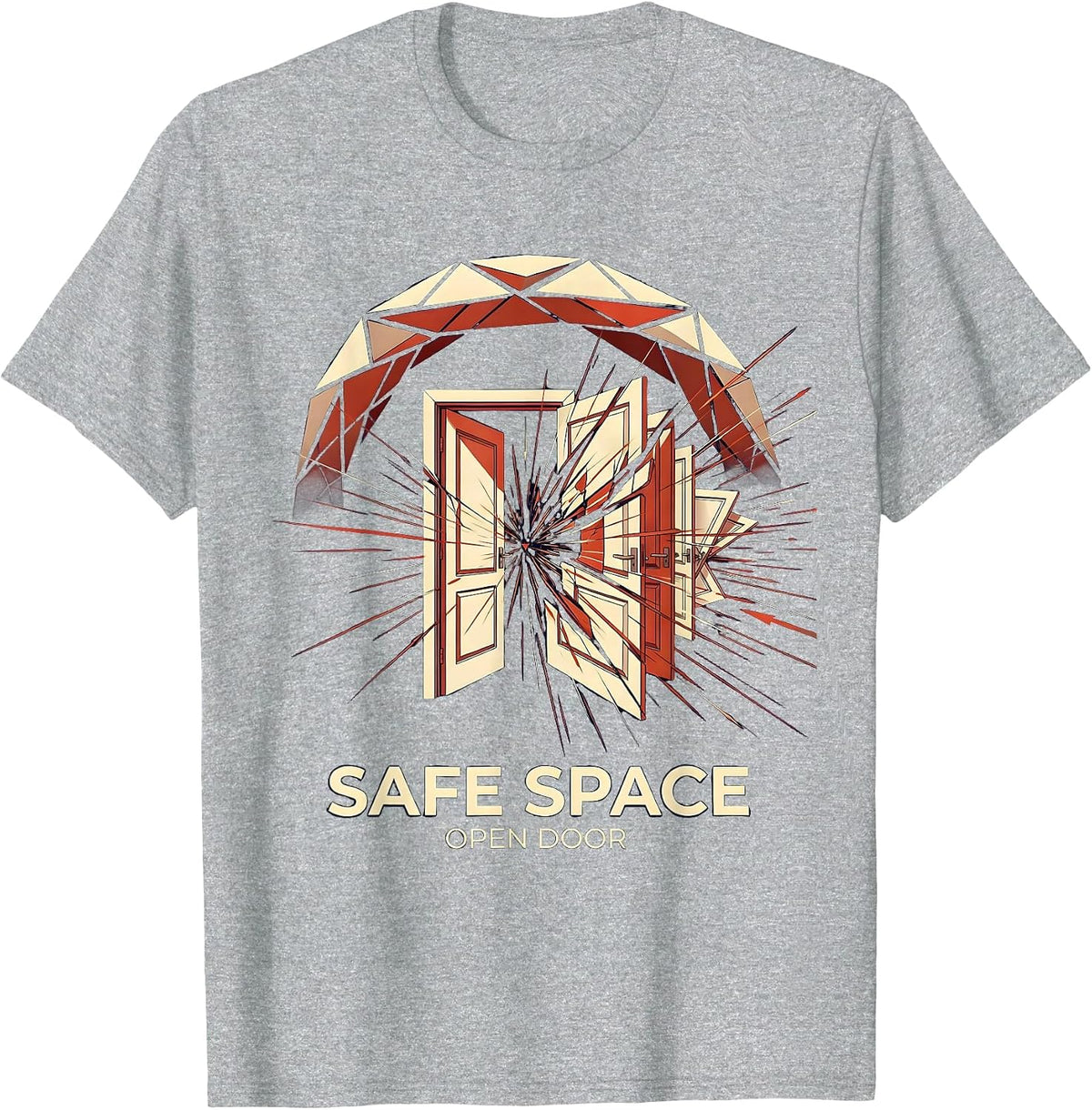 Men's Safe Space Open Door School Counselor Design T-Shirt - Heather Grey