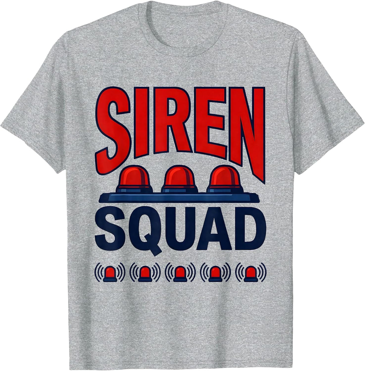Men's Siren Squad Bold Paramedic EMT Crew Gift T-Shirt - Heather Grey