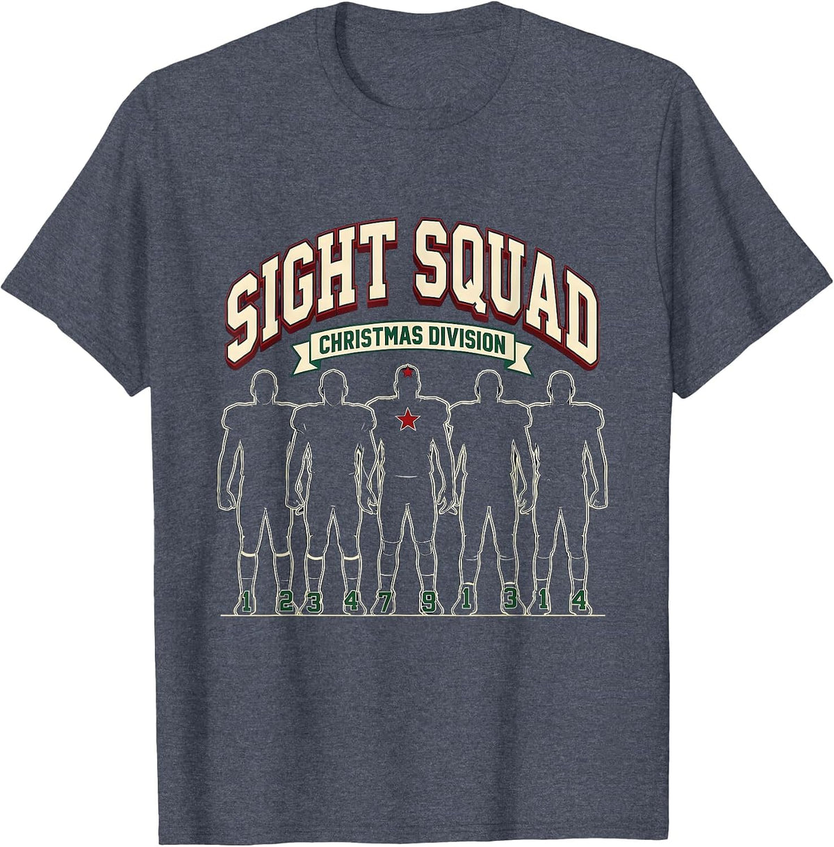 Sight Squad Christmas Division Sports Optometrist Eye Care T-Shirt - Heather Blue