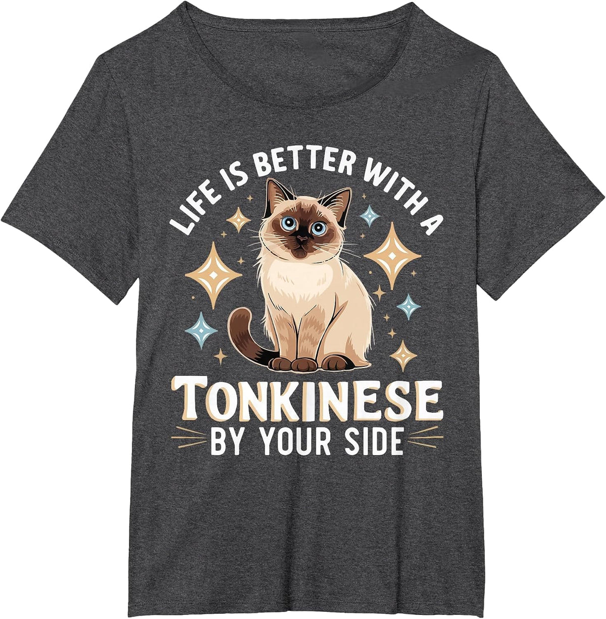 Tonkinese Cat Lover Kitten Meow Animal Cat Lady Pet Kitty T-Shirt - Dark Heather Grey