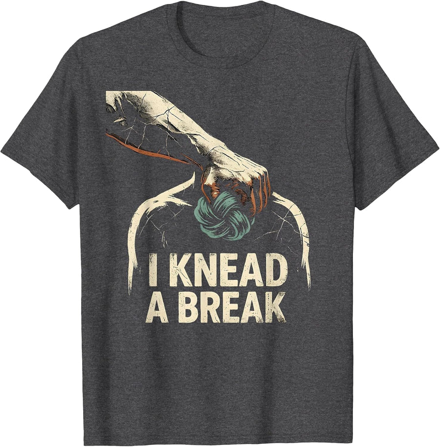 Men's I Knead A Break Distressed Massage Therapist LMT Gift T-Shirt - Dark Heather Grey
