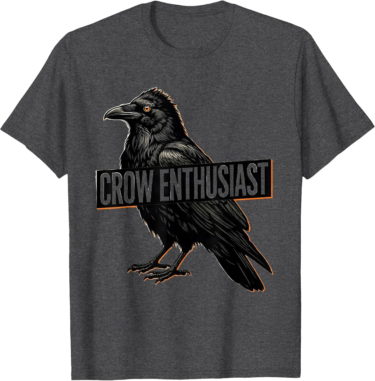 Crow Enthusiast Gothic Nature Bird Silhouette Art T-Shirt - Dark Heather Grey