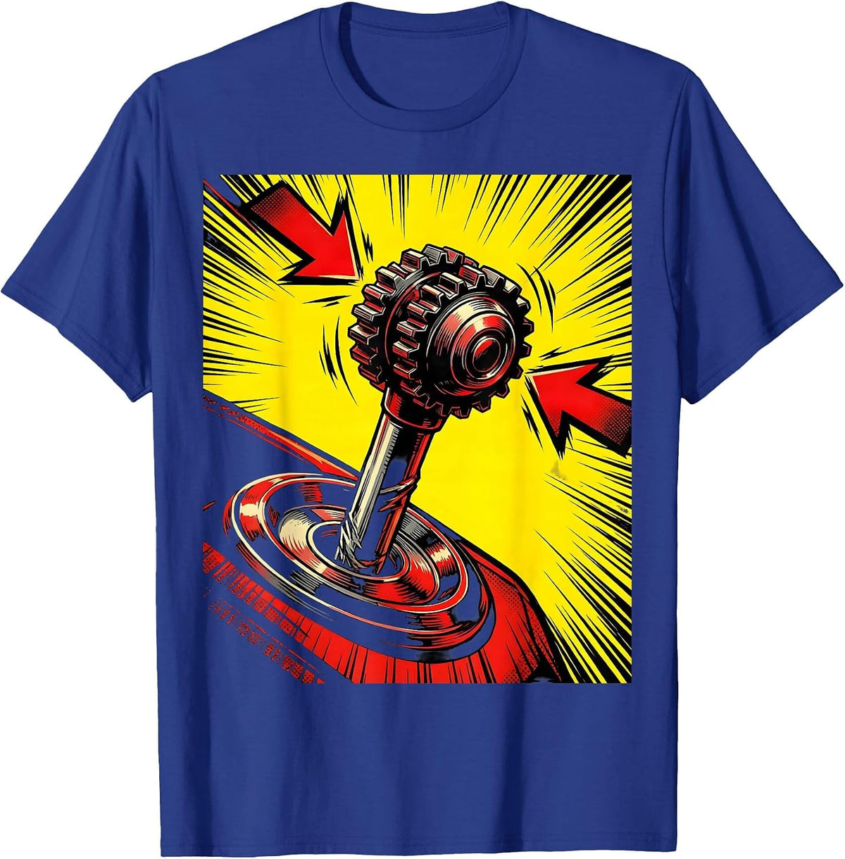 Men's Stuck In Between Funny Gear Shift Graphic T-Shirt - Royal Blue