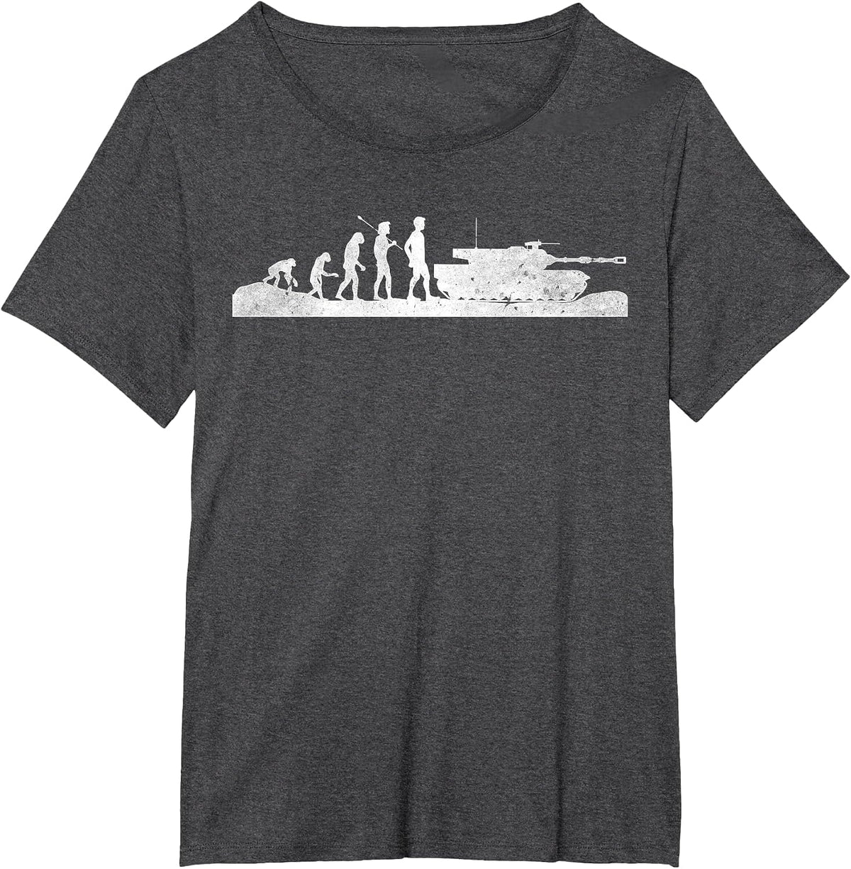 Evolution of Man Tank Soldiers Military Army Lover Grandpa T-Shirt - Dark Heather Grey