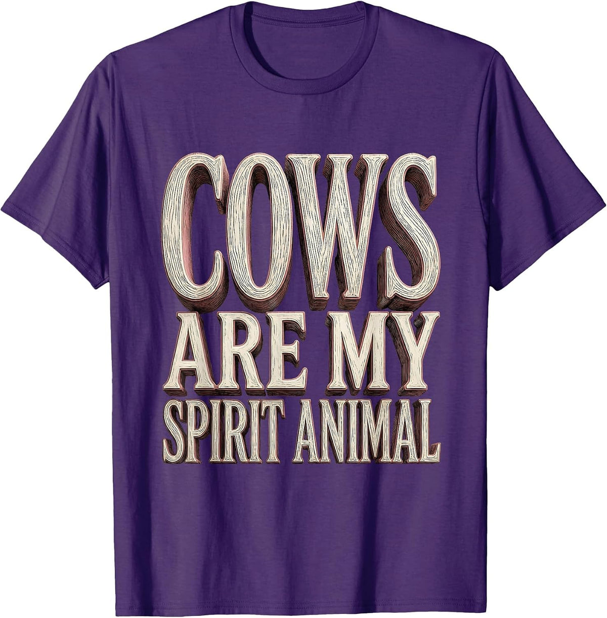 Men's Cows Are My Spirit Animal Cow Lover Design T-Shirt - Purple