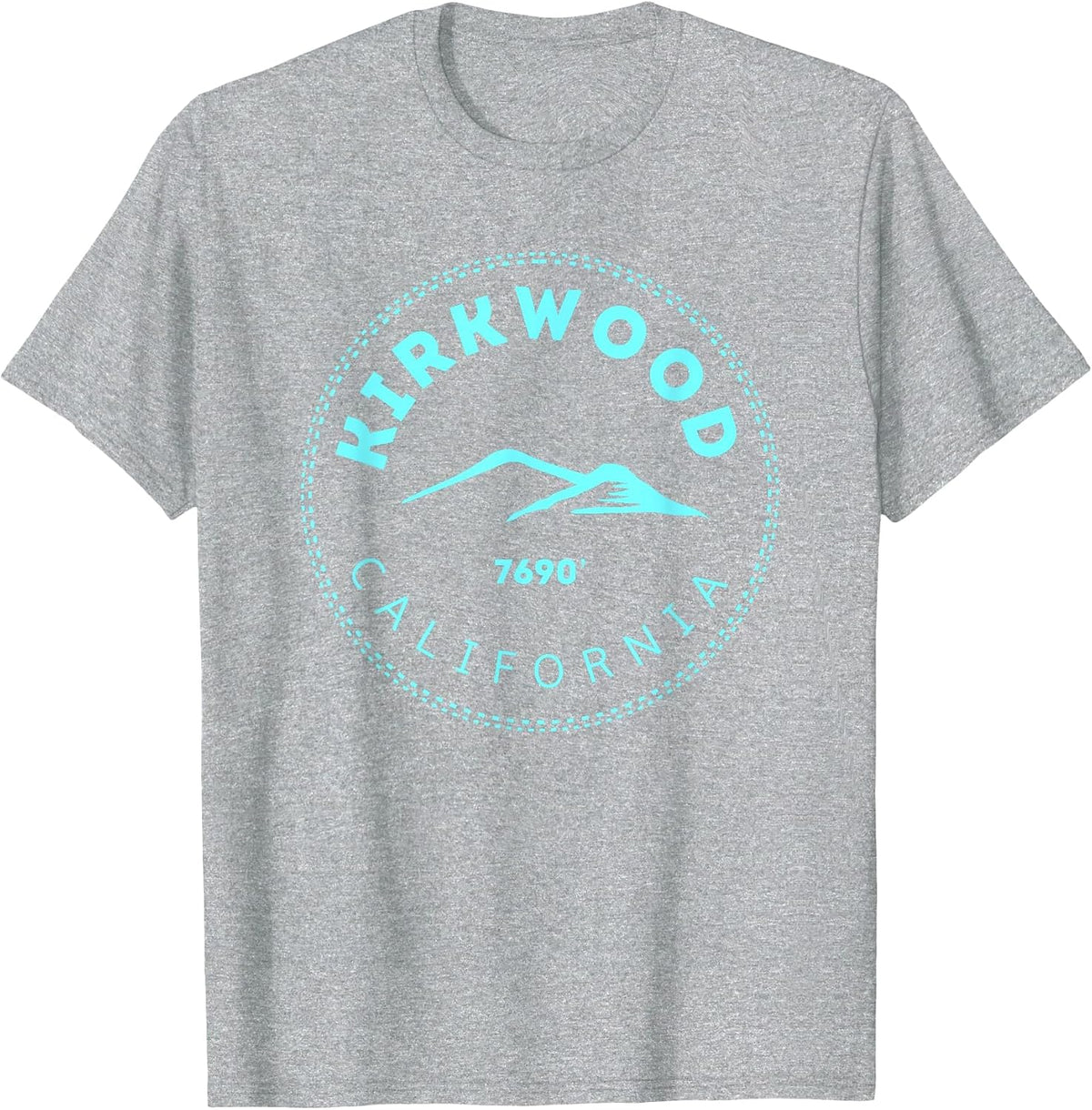 Kirkwood California Mountain Town - Elevated CA Skiing T-Shirt - Heather Grey