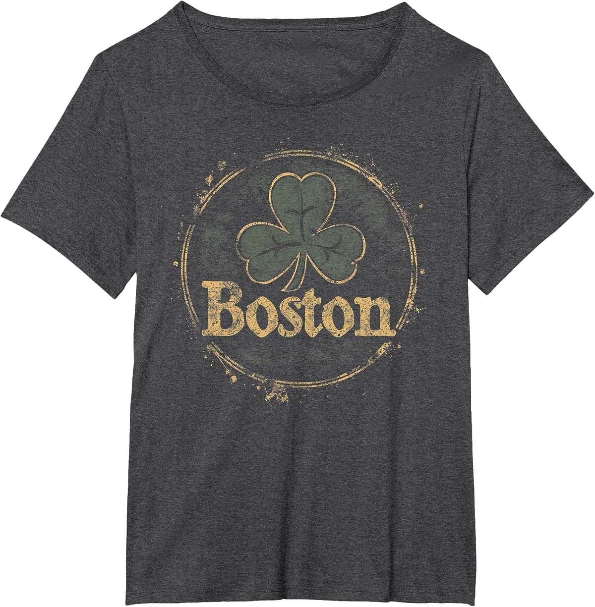 Boston - Irish St. Patrick's Day Saint Paddy's Shamrock T-Shirt - Dark Heather Grey