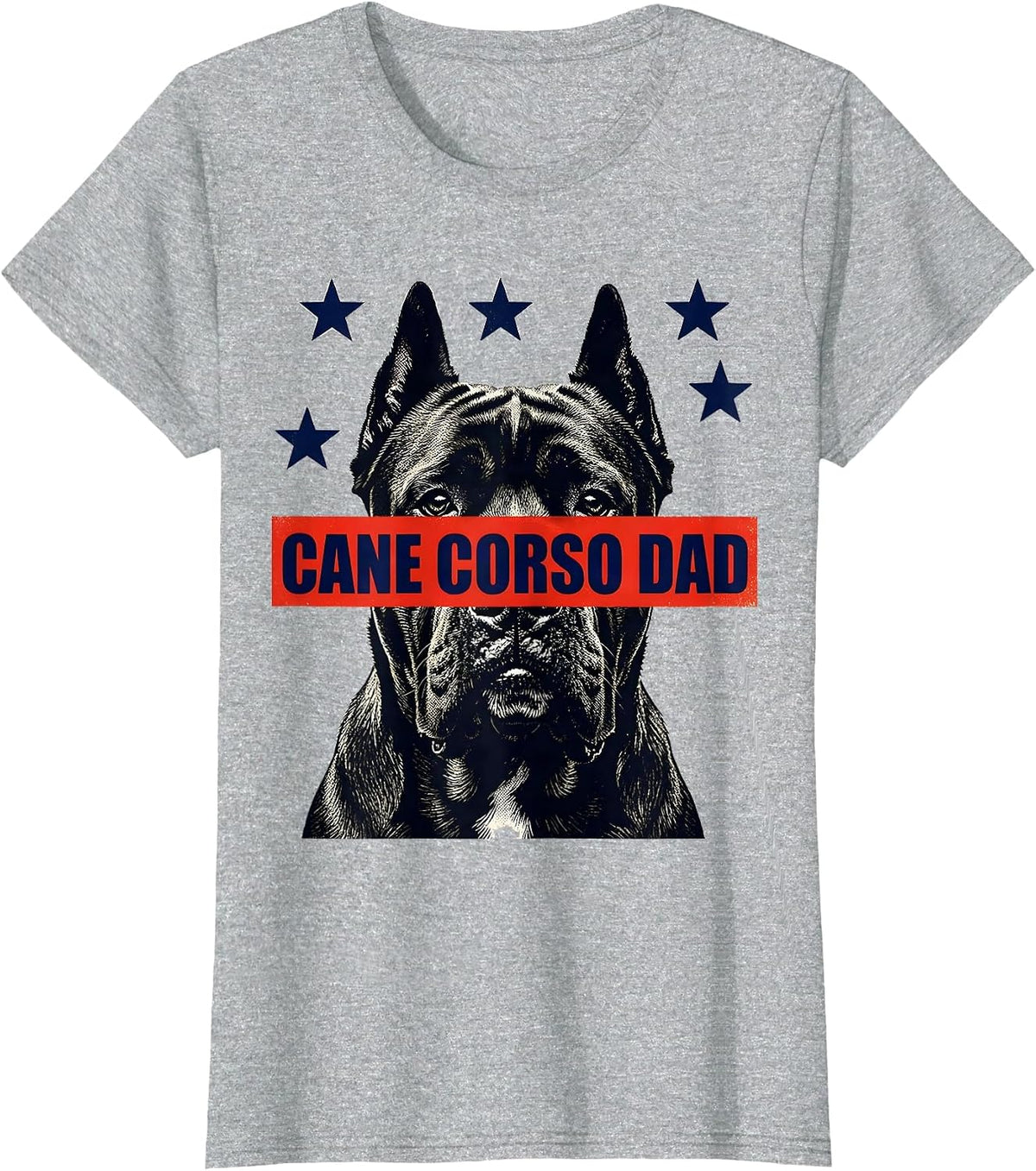 Cane Corso Dad Patriotic Dog Breed Pride 4th Of July T-Shirt - Heather Grey